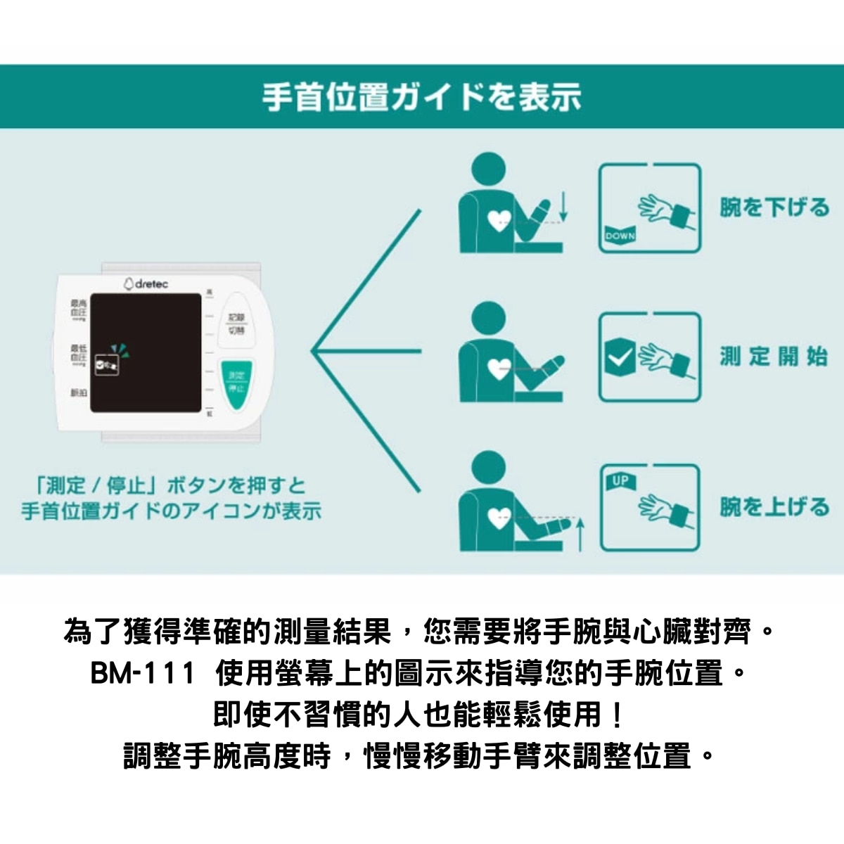 Dretec BM-111 Blood pressure monitor (Wrist Type)