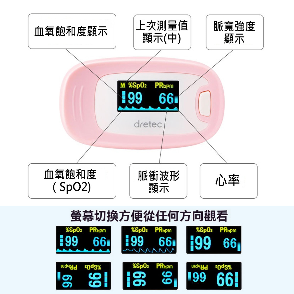 Dretec 多利科指尖脈搏血氧儀 OX-102