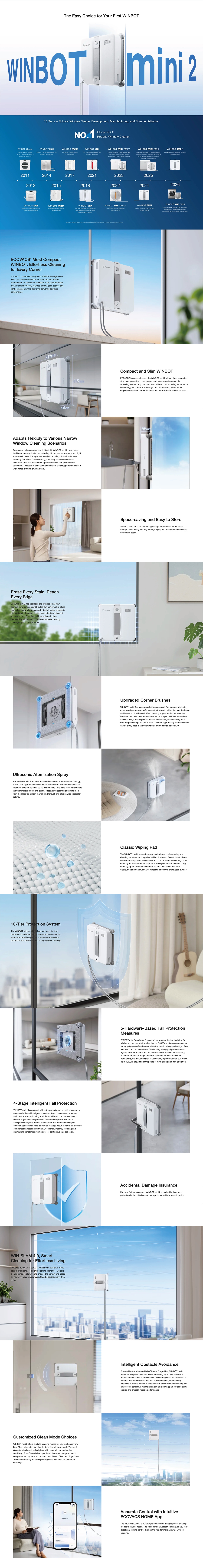 ECOVACS WINBOT mini 2 Window Cleaning Robot