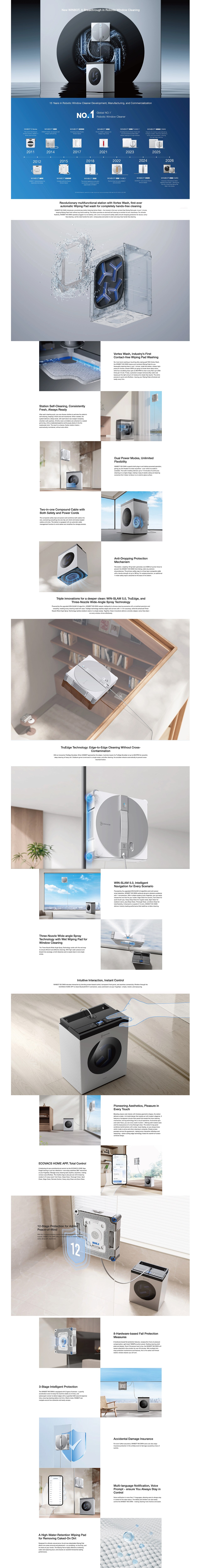 ECOVACS WINBOT W3 OMNI window-cleaning robot