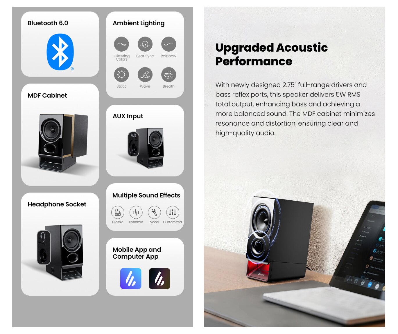 EDIFIER R20BT AUX/BT/USB Bluetooth Speaker