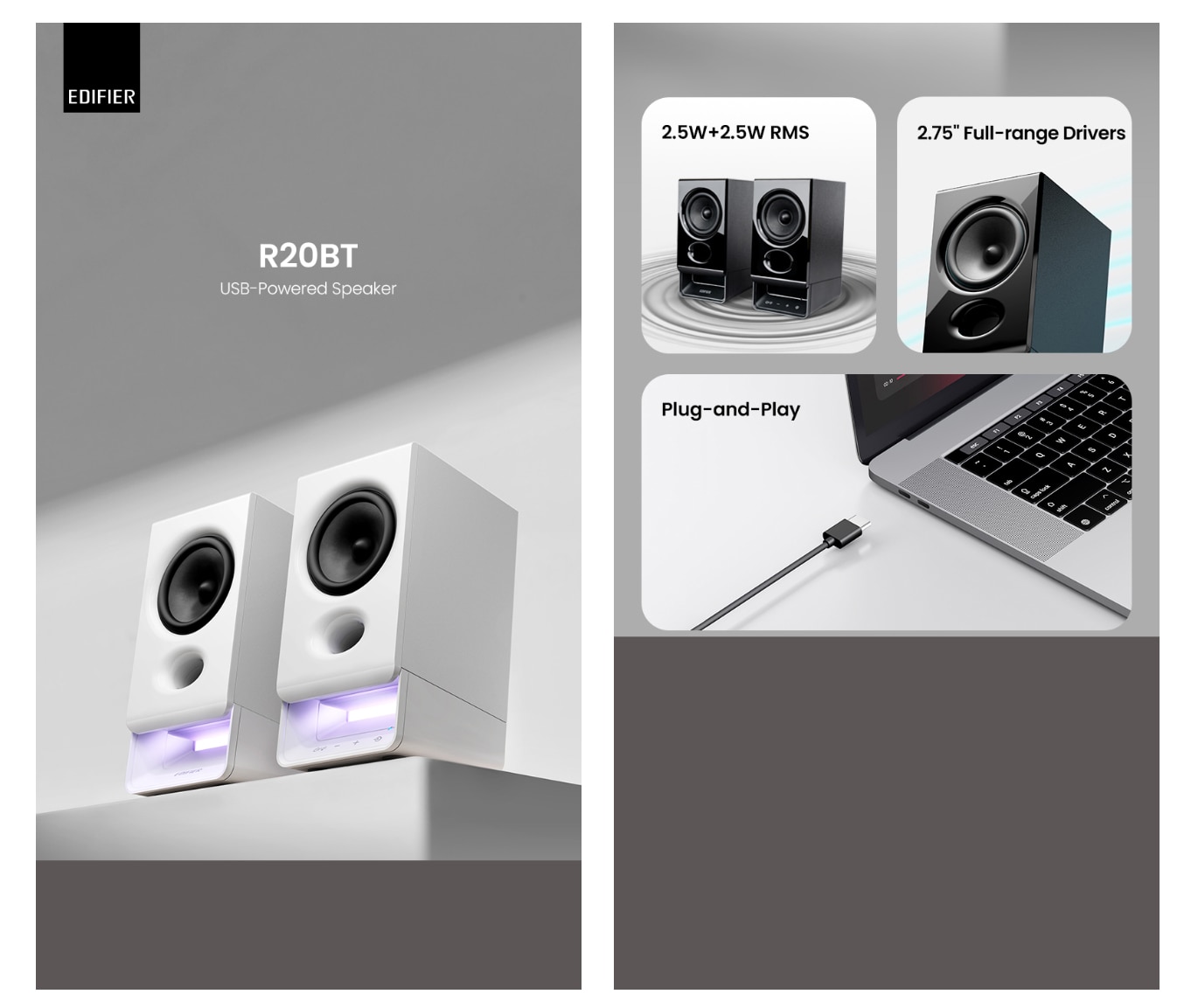 EDIFIER 漫步者 R20BT AUX/BT/USB 藍芽喇叭