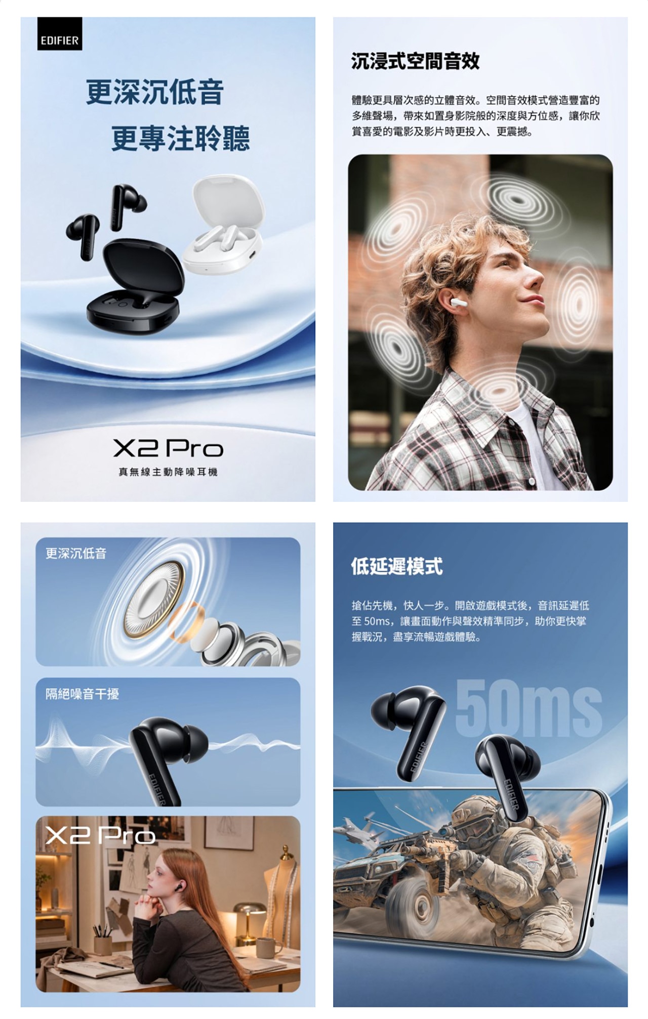 EDIFIER 漫步者 TWS X2 PRO 藍牙耳機