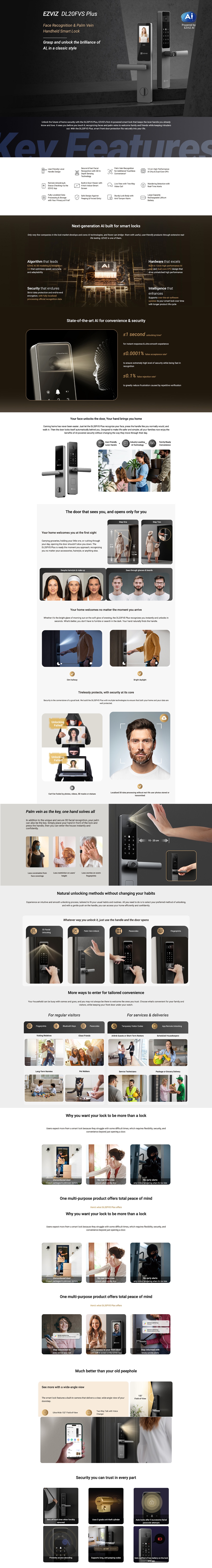 EZVIZ DL20FVS Plus AI Face Recognition & Palm Vein Handheld Smart Lock