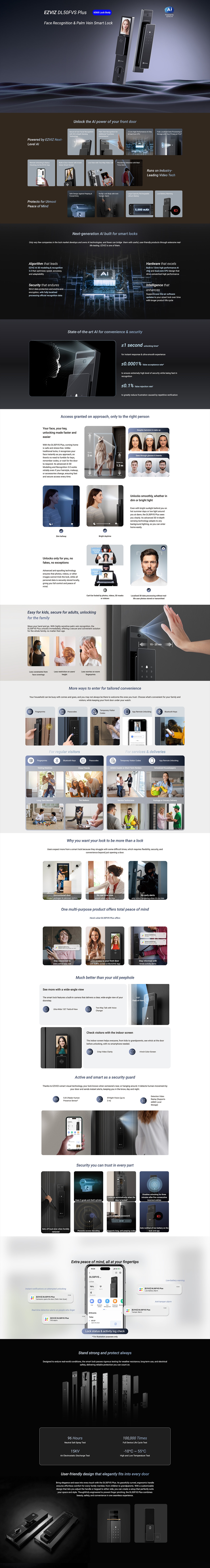 EZVIZ DL50FVS Plus Face Recognition & Palm Vein Smart Lock