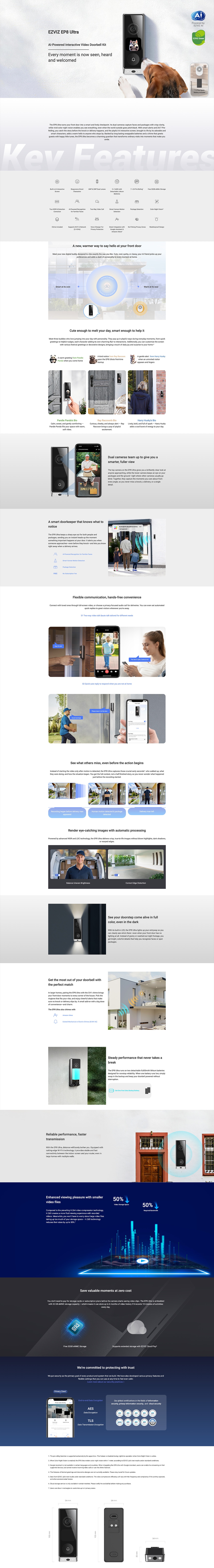EZVIZ EP8 Ultra AI Interactive Video Dual-Lens Doorbell