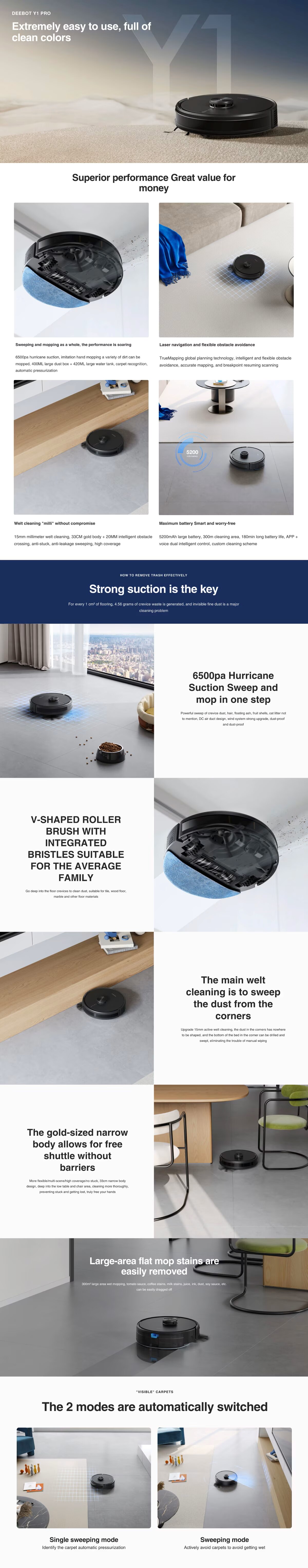ECOVACS DEEBOTY1PRO Robotic Vacuum Cleaner