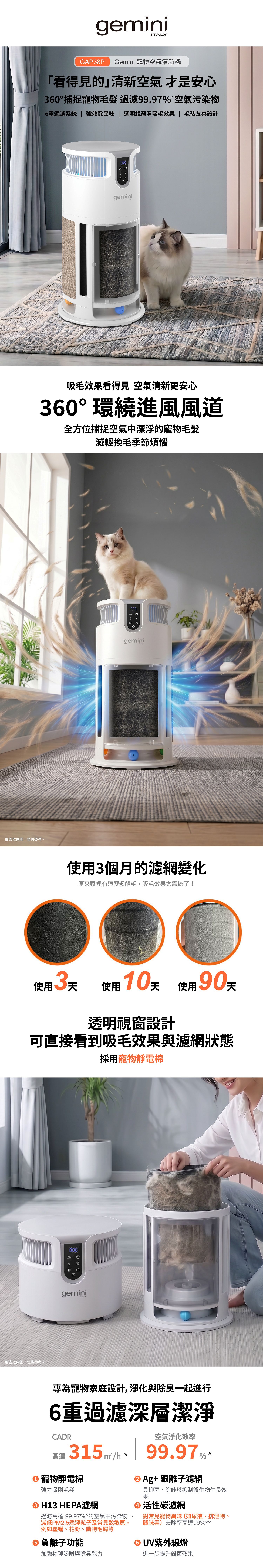 GEMINI GAP38P Pet Air Purifier