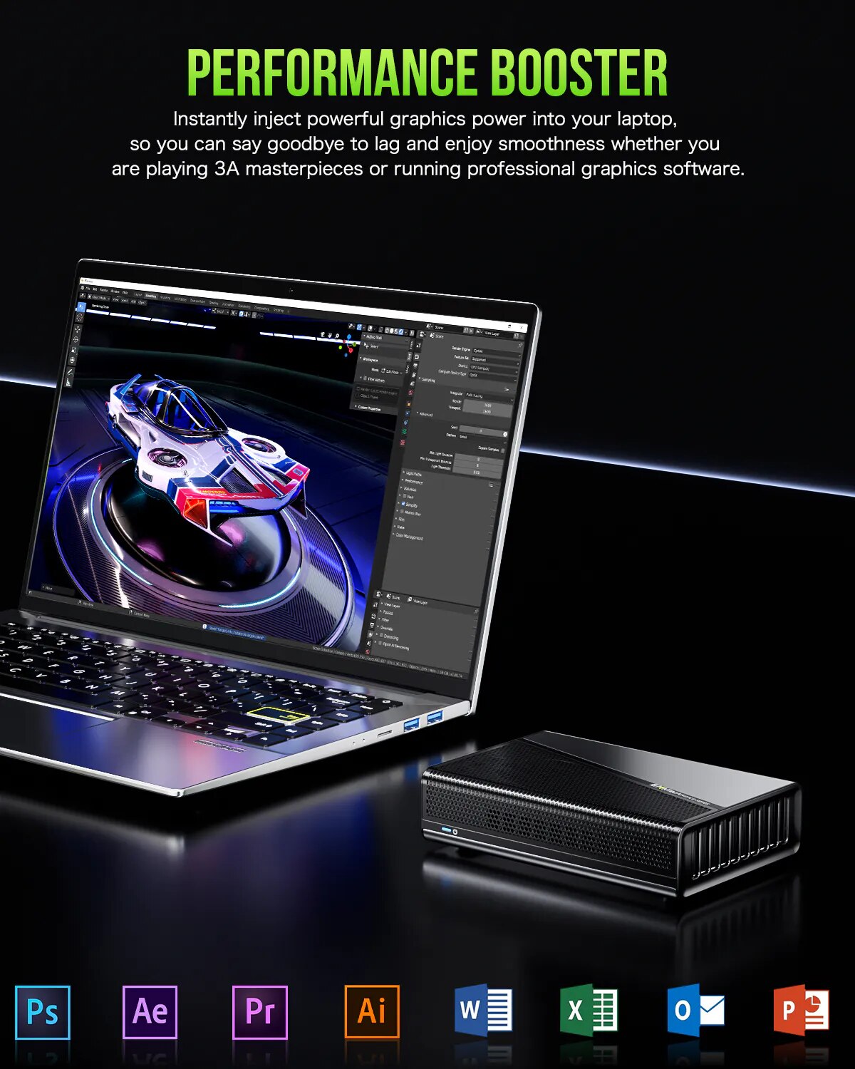 GMKTEC AD-GP1 OClink 7600M XT 外置顯示卡 - RX 7600M-XT 120W