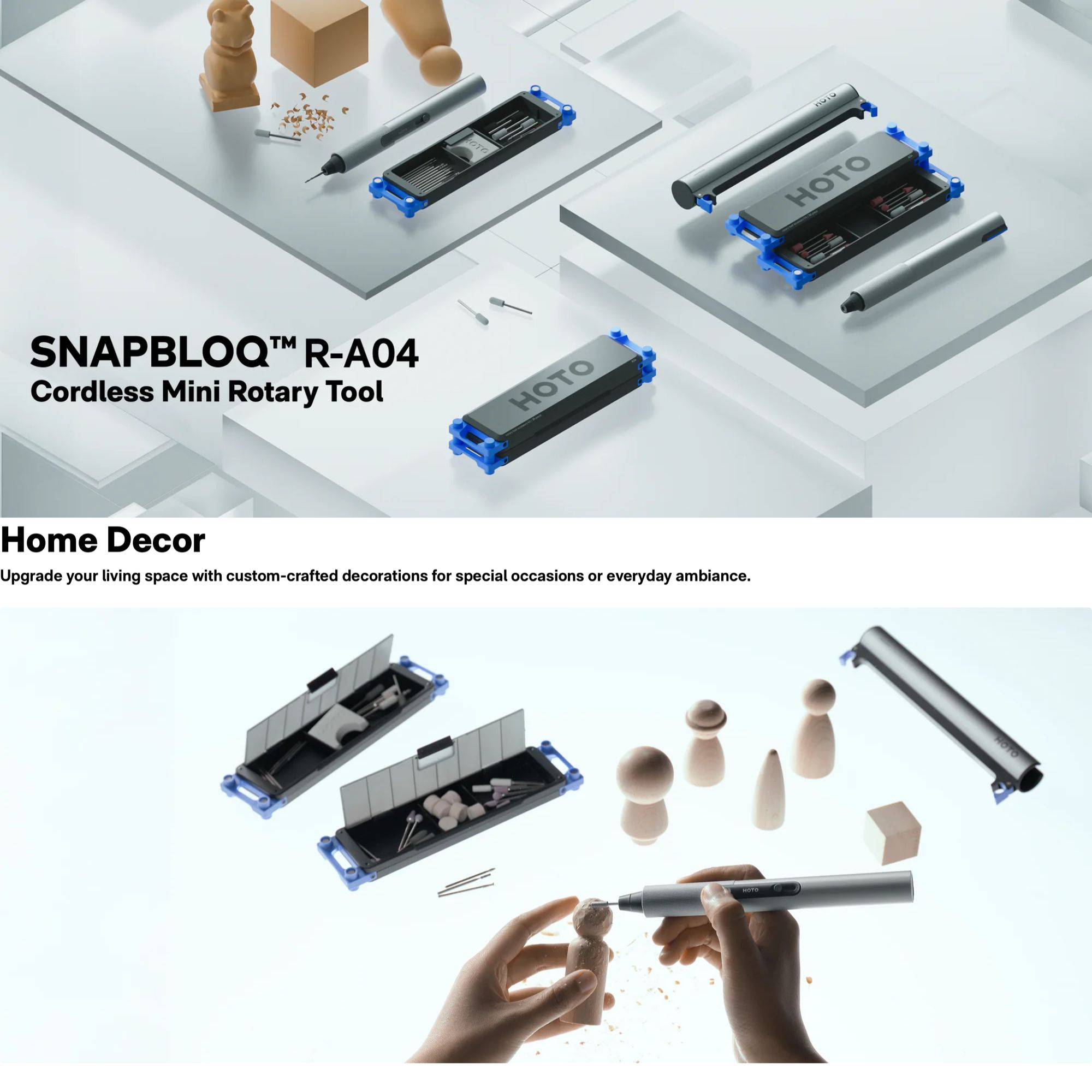 HOTO HOTO SNAPBLOQ™ R-A04 電動迷你旋轉打磨工具套裝