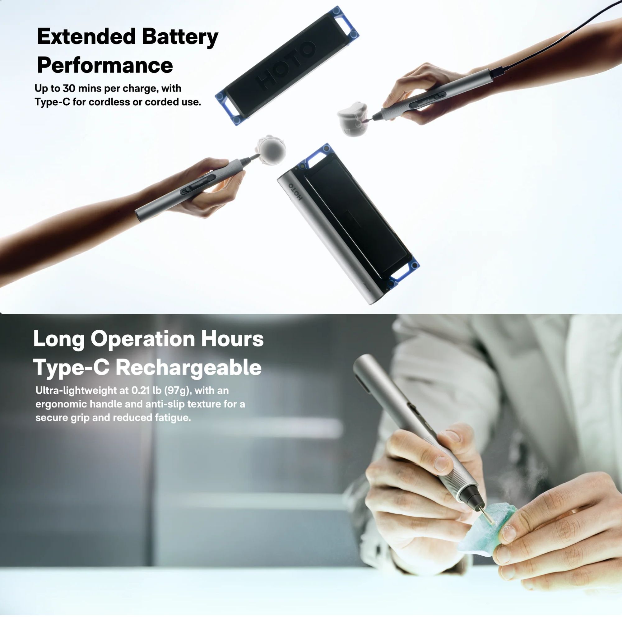 HOTO HOTO SNAPBLOQ™ R-A04 電動迷你旋轉打磨工具套裝