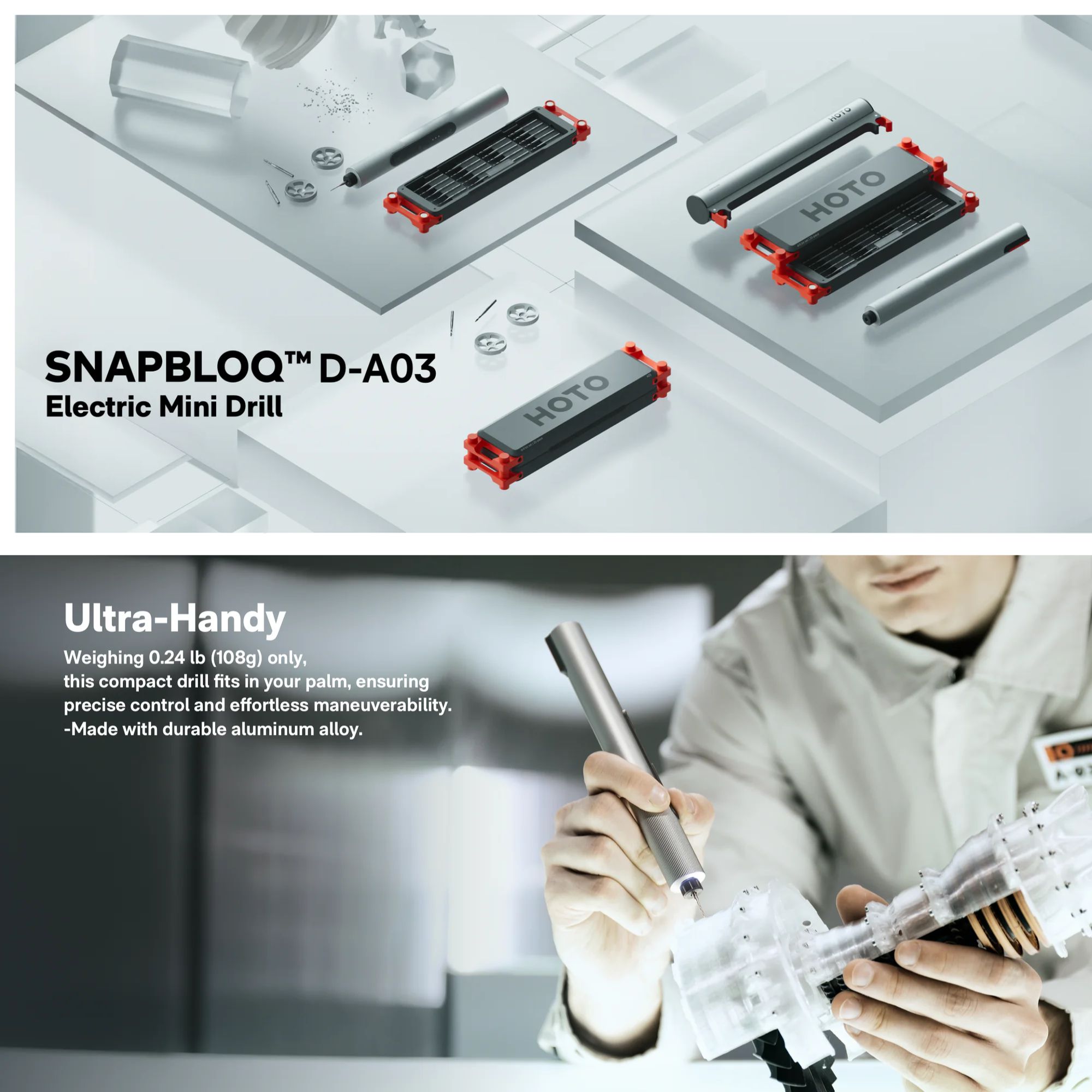 HOTO HOTO SNAPBLOQ™ D-A03 Electric Mini Drill Set