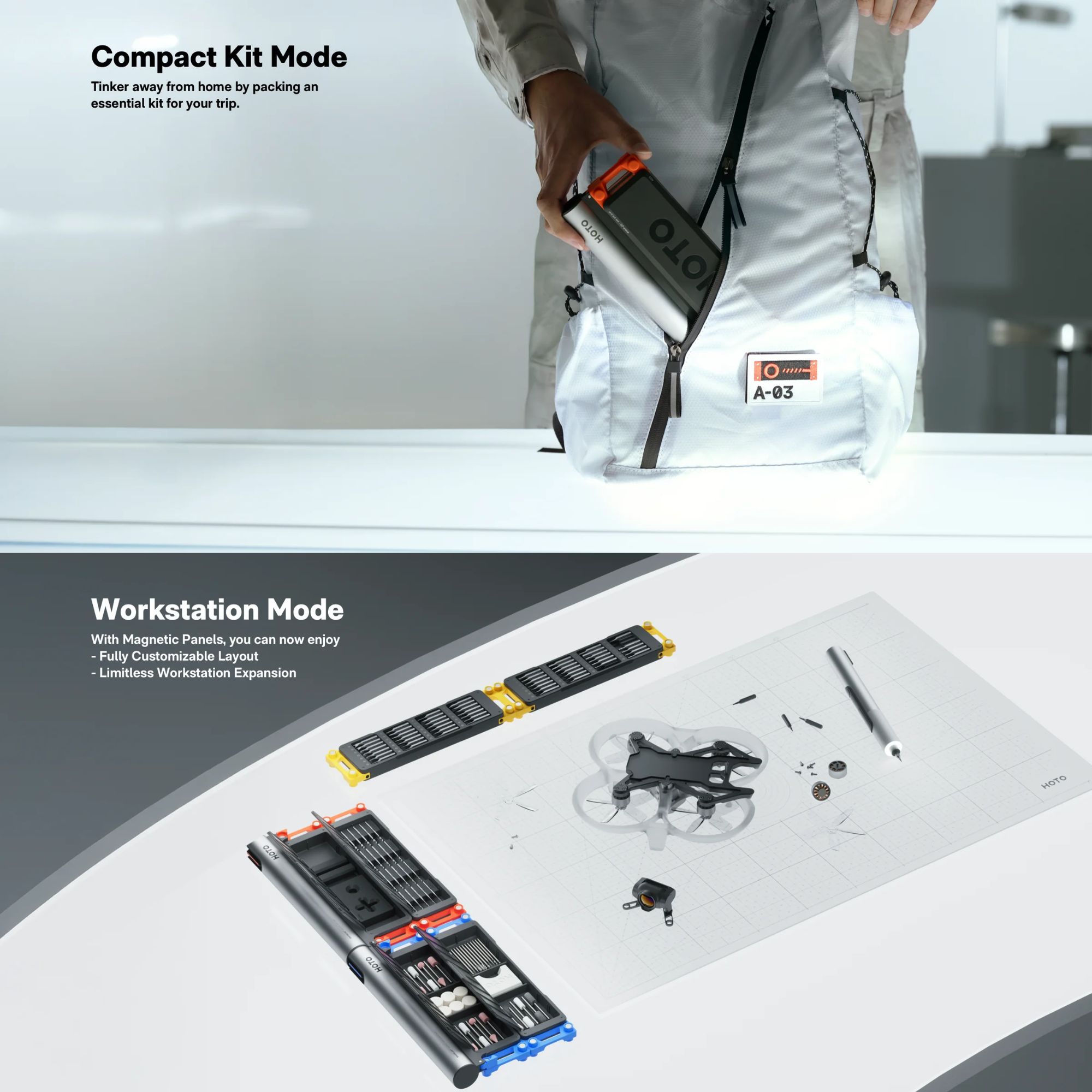 HOTO HOTO SNAPBLOQ™ D-A03 Electric Mini Drill Set