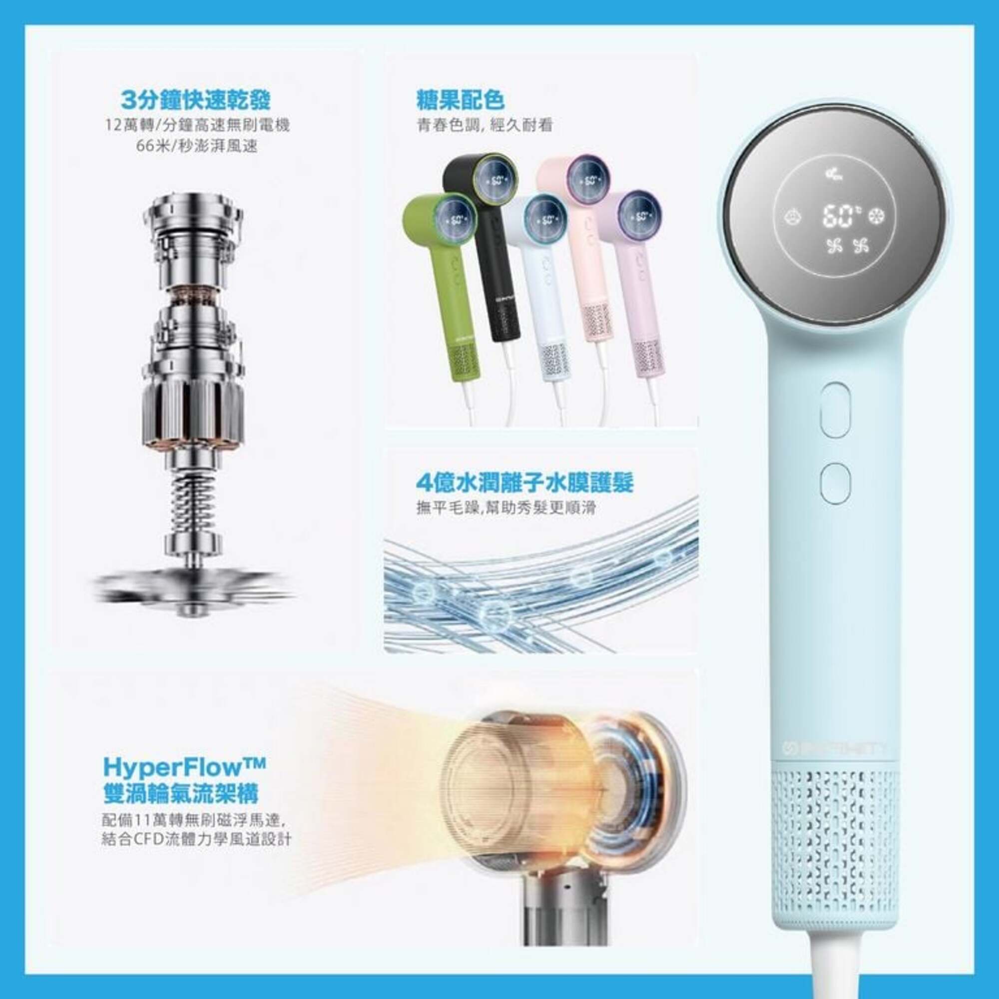 Infinity V12Mini Hydrating and Light Protecting Professional Mini Hair Dryer