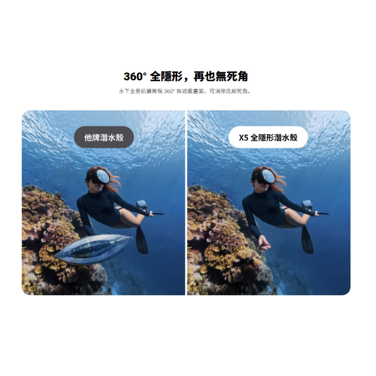 Insta360 X5 隱形潛水殼
