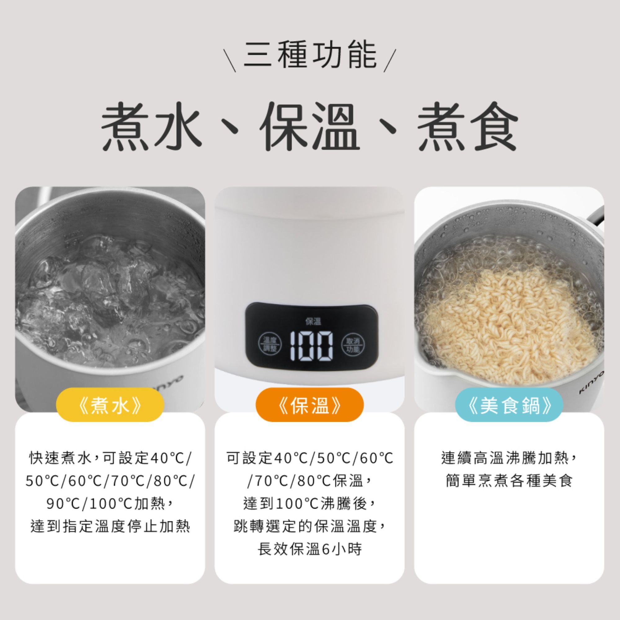 KINYO TRFP-E61 雙電壓電子便攜電煮鍋