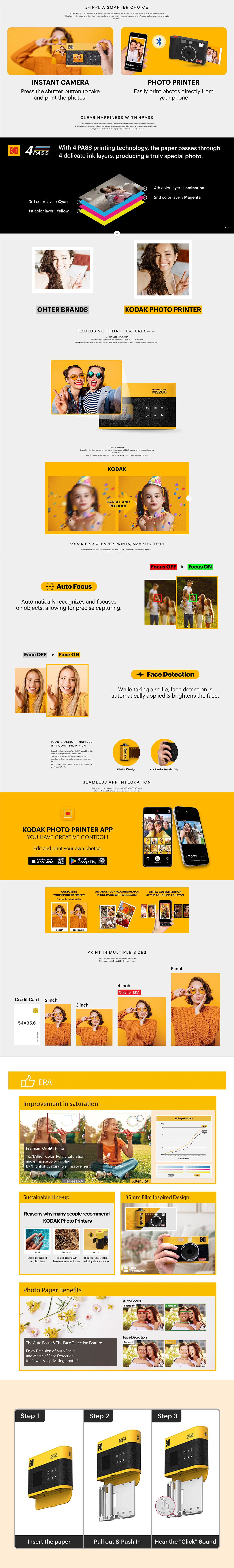 KODAK 柯達 Mini Shot 2 ERA MS200 復古即影即有相機 + 相片打印機