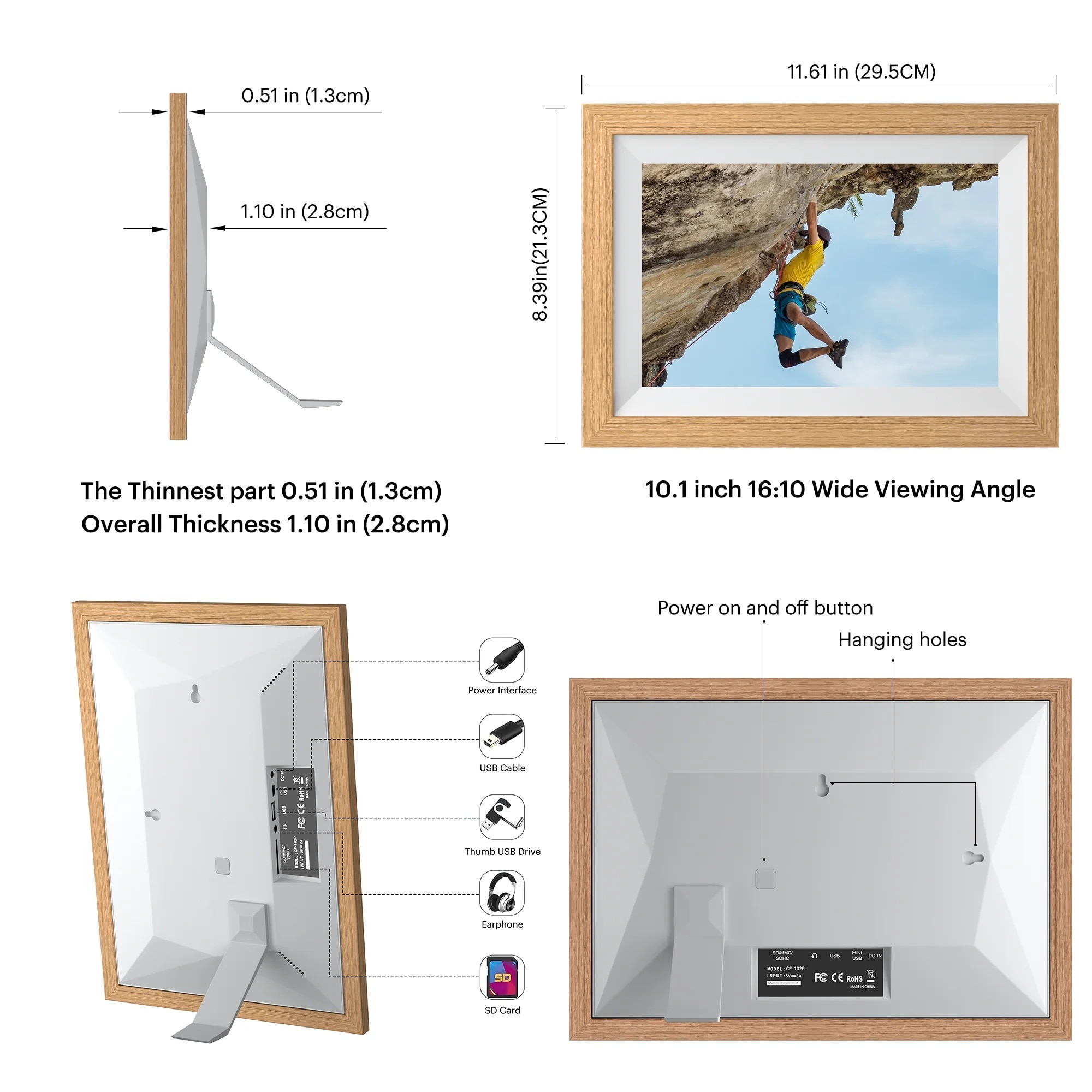 KODAK 柯達 RCF-1012W 10″經典木質觸摸屏高清電子相架