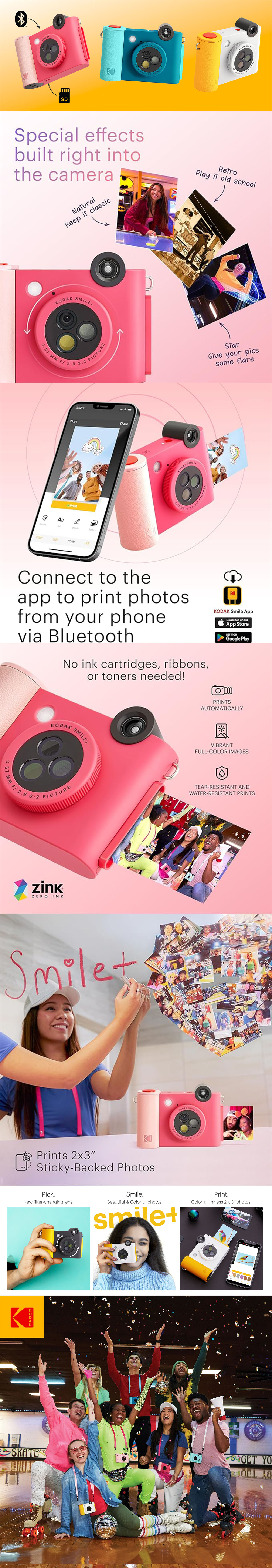 KODAK Smile+ Instant and photo printing Camera