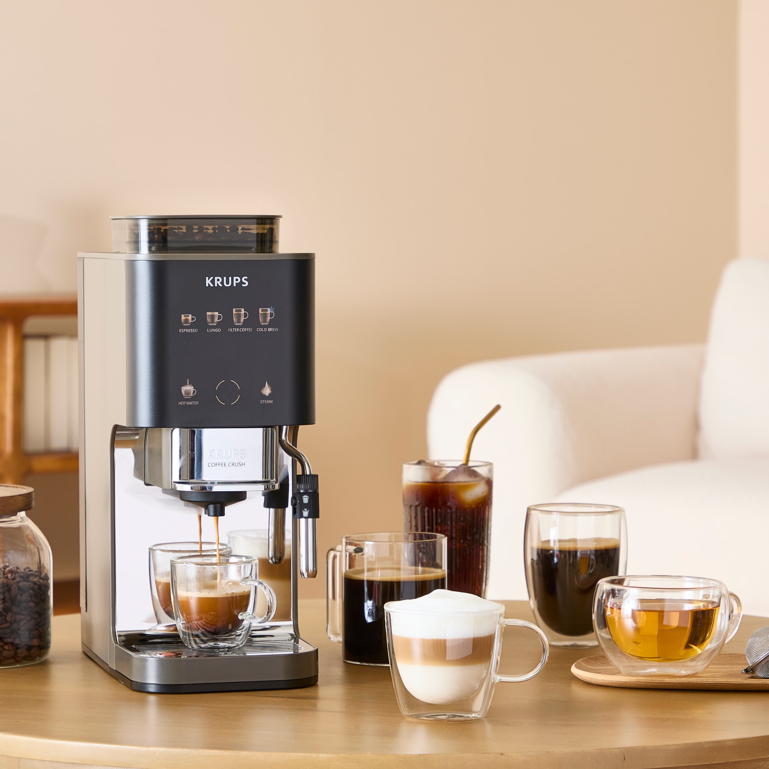 KRUPS SA403BM0 Coffee Crush Experience Full Auto Coffee Machine Automatic Coffee Machine