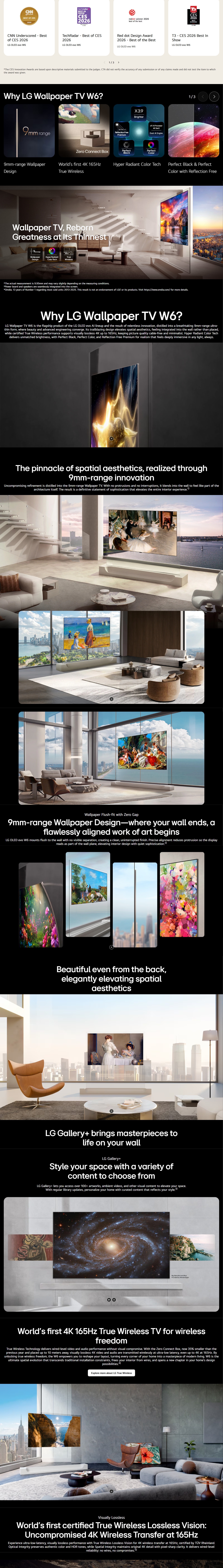 LG OLED AI W6 4K Smart TV 2026