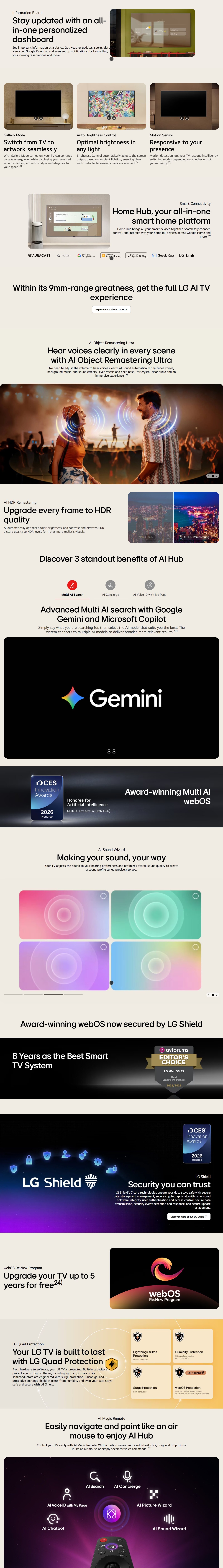 LG OLED AI W6 4K Smart TV 2026