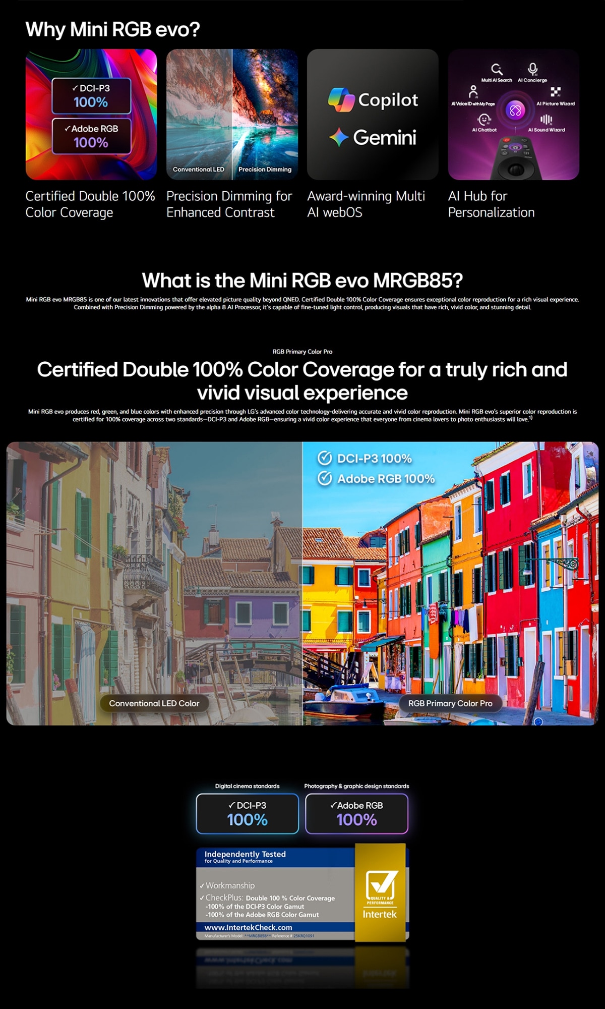 LG Mini RGB evo AI MRGB85 4K Smart TV 2026