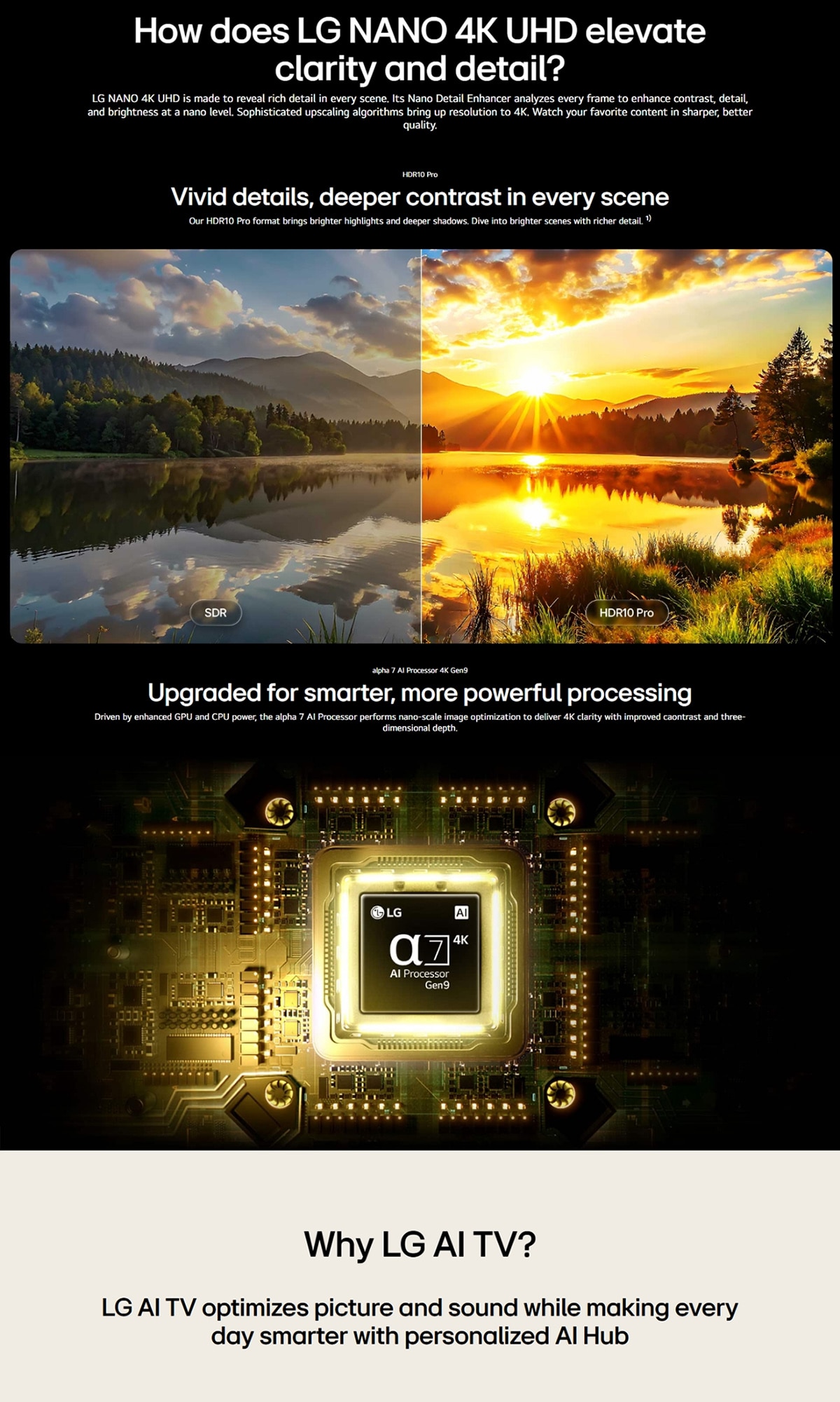 LG NANO 4K UHD AI NU85 Smart TV 2026
