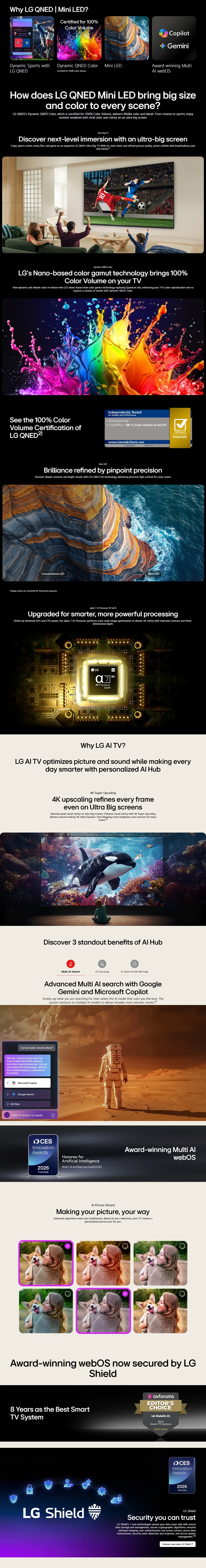 LG QNED AI QNED70 Mini LED 4K Smart TV 2026
