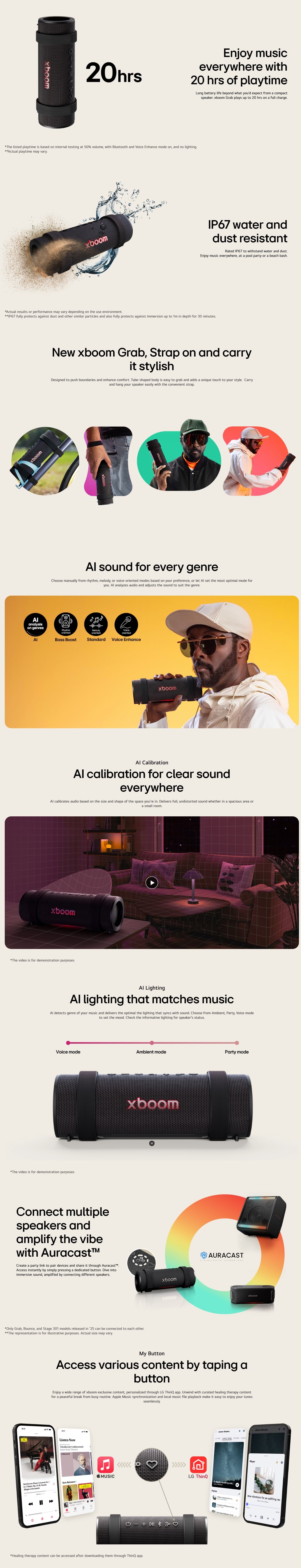LG xboom Grab Bluetooth Speaker
