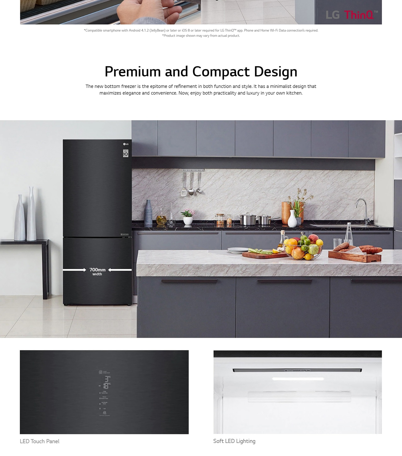 LG M461MC19 451L Bottom Freezer 2 Doors Refrigerator with Smart Inverter Compressor (includes unpacking and moving service)