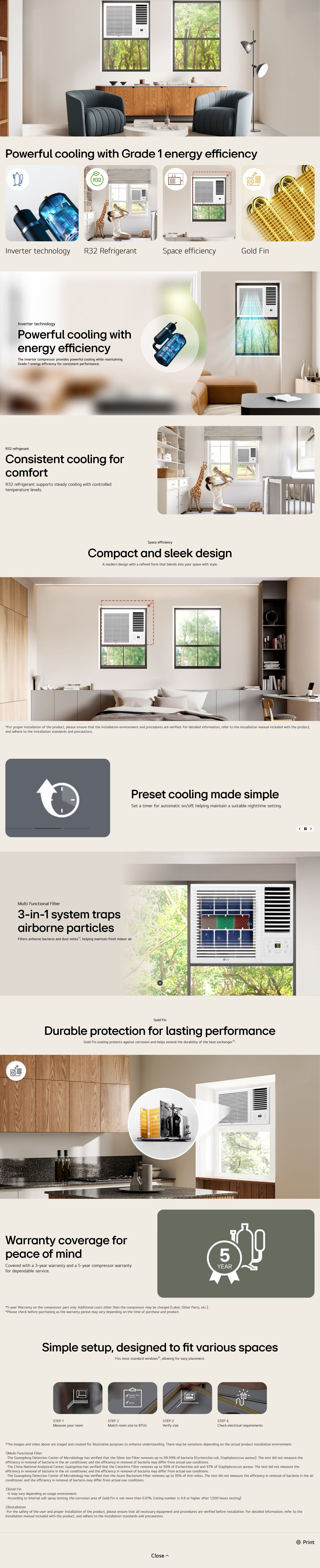 LG 1HP R32 Inverter Window Air Conditioner - W3NQ09RSAD0