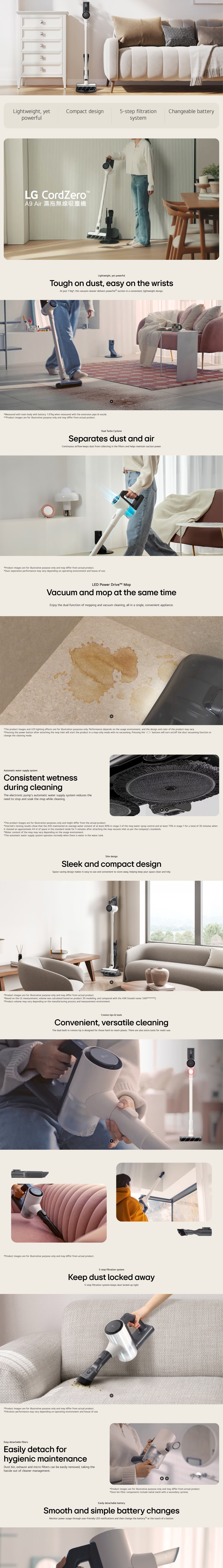 LG A9LSLIMMOP CordZero™ A9 Air Mop