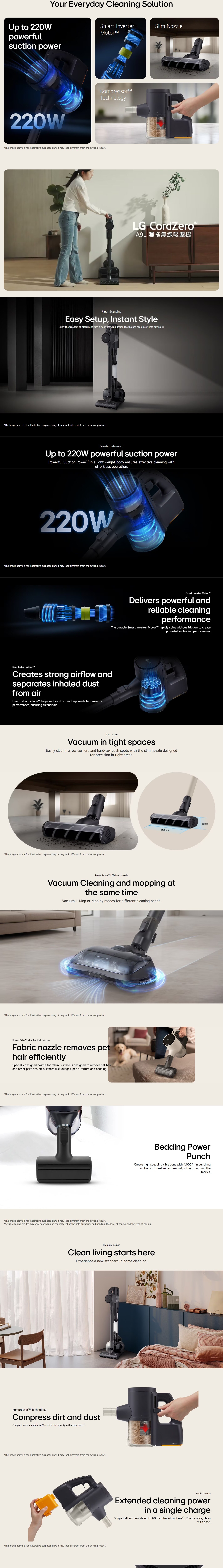 LG A9L-ULTRA CordZero™ A9L Mop Wet Wireless Vacuum Cleaner