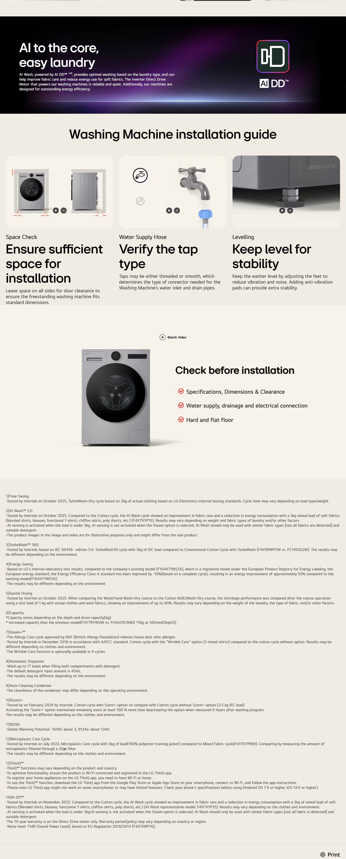LG FX9U12GW2 12kg/7kg 1200RPM WashCombo AI HeatPump Washer Dryer