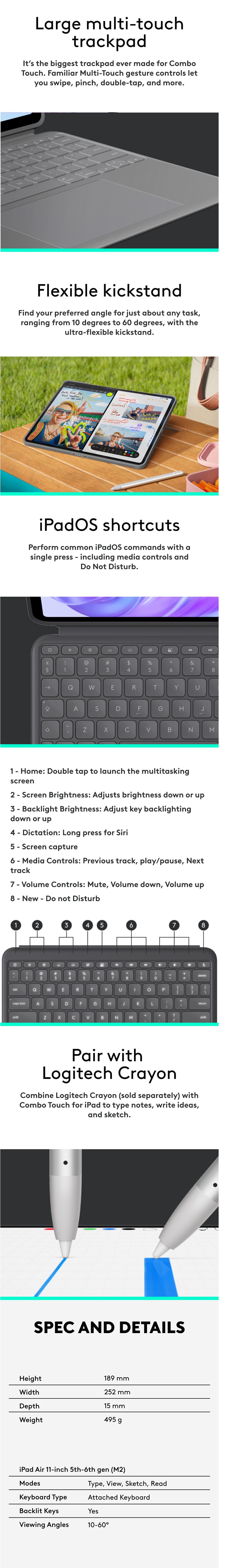 LOGITECH Combo Touch - iPad Air 11