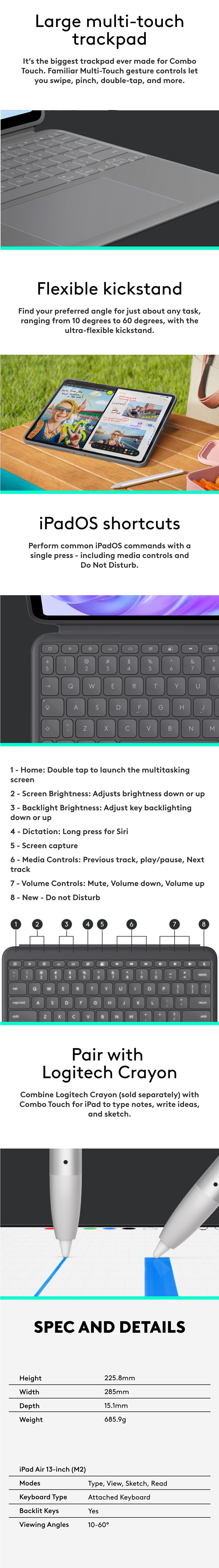 LOGITECH Combo Touch - iPad Air 13