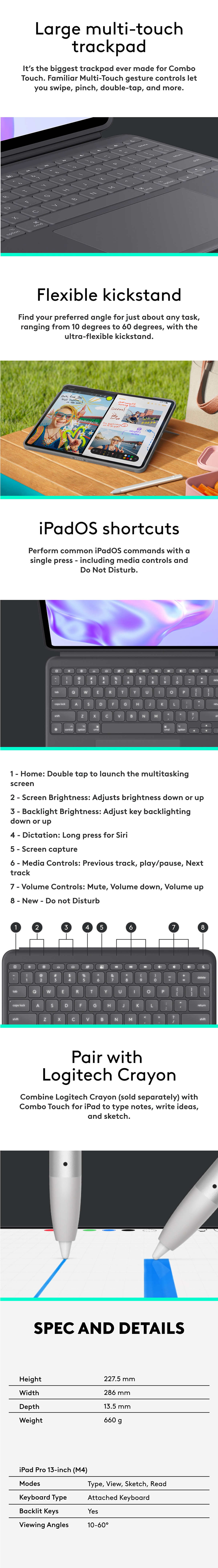 LOGITECH Combo Touch - iPad Pro 13