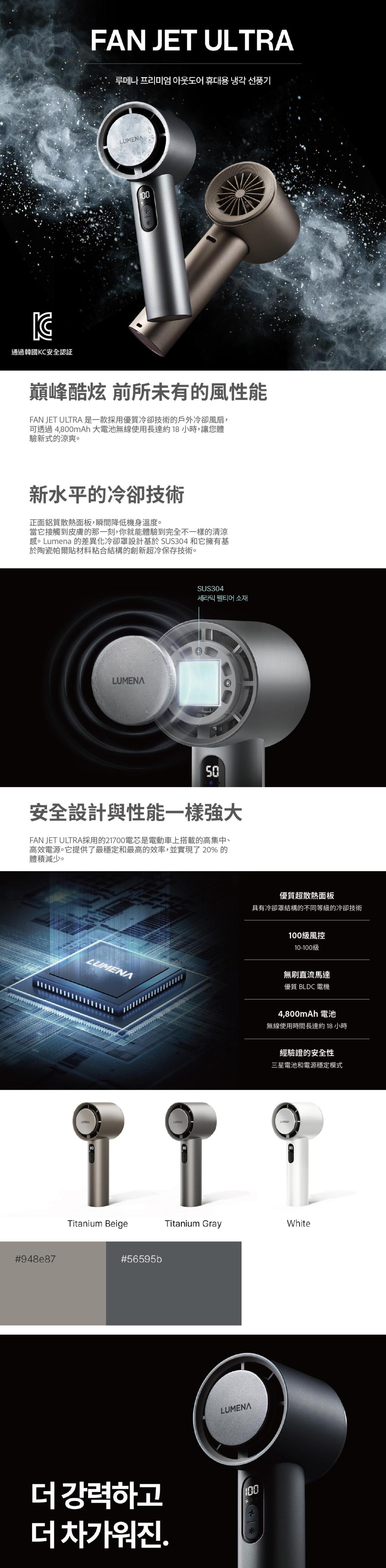 LUMENA JET ULTRA 手持製冷高速渦輪 風扇