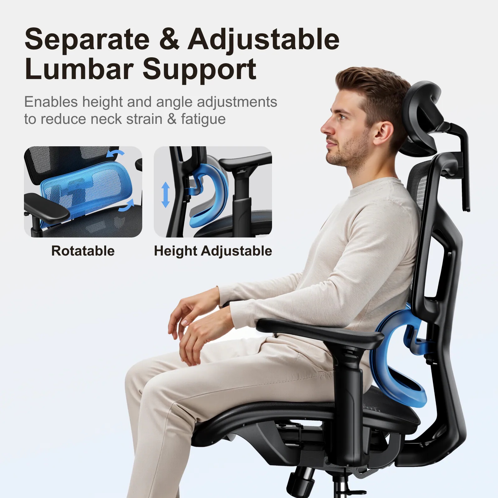 LUMIVIDA CH10-10 Ergonomic Office Mesh Chair
