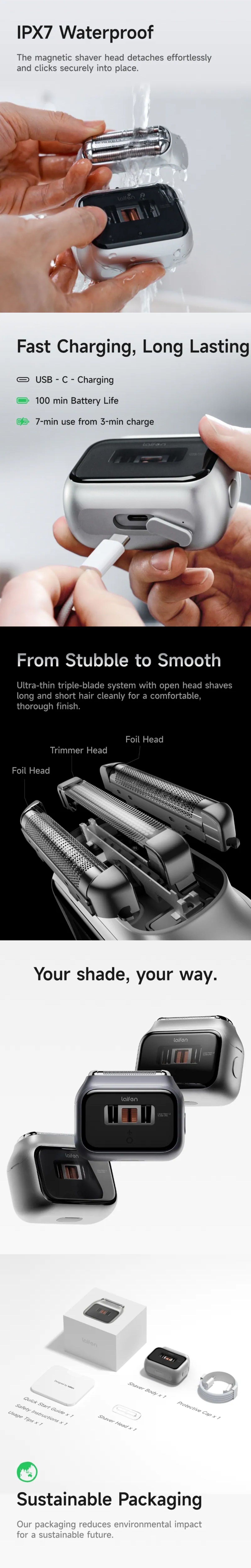 Laifen P3 Pro - 3 Blade Electric Shaver