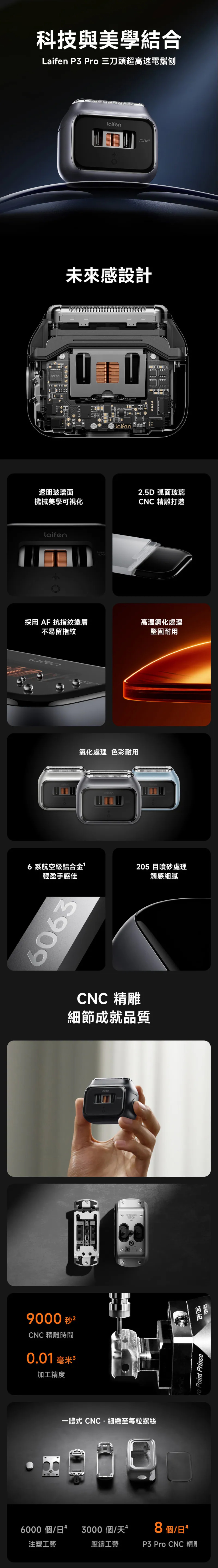 Laifen 徠芬 P3 Pro 三刀頭超高速電鬚刨
