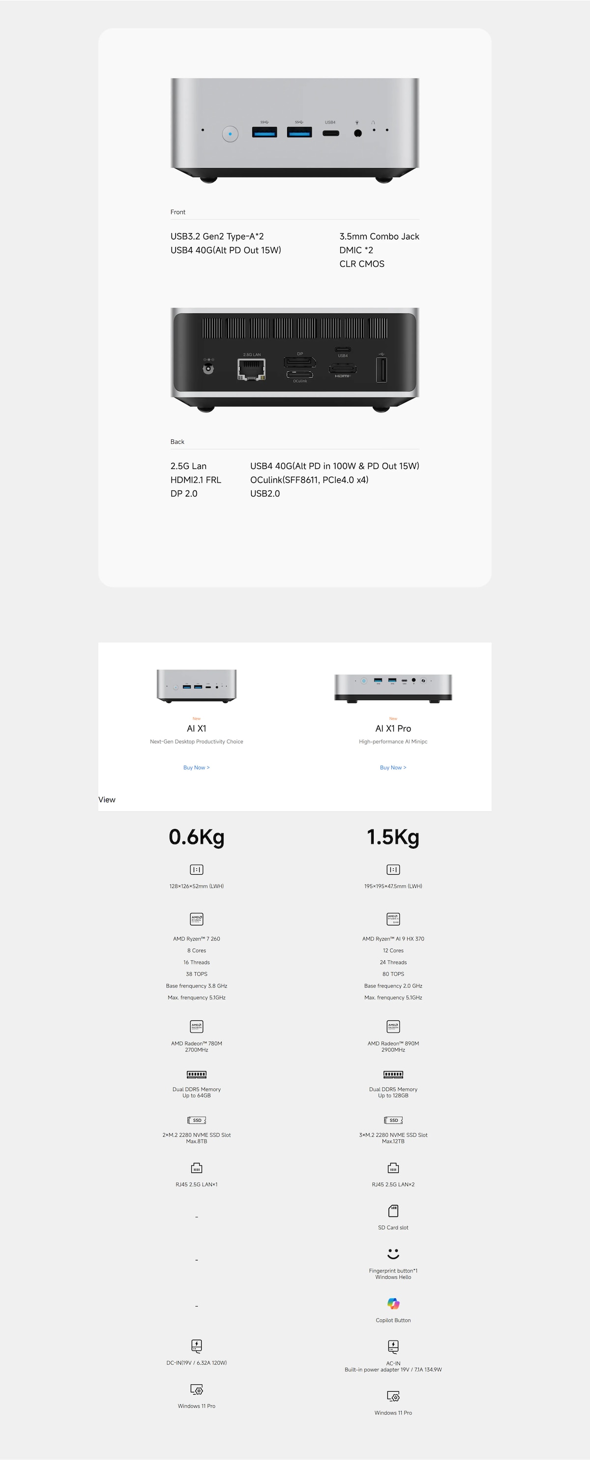 MINISFORUM AI X1 迷你電腦