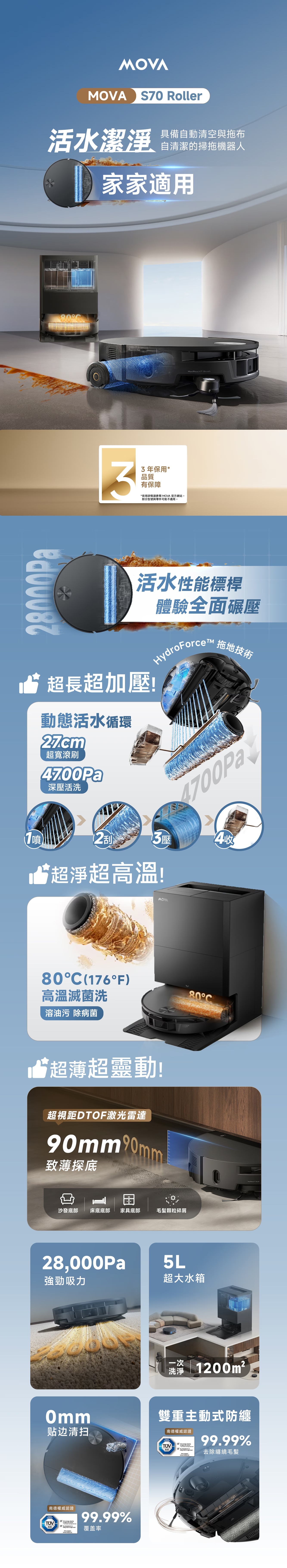 MOVA S70 Roller 掃地機器人