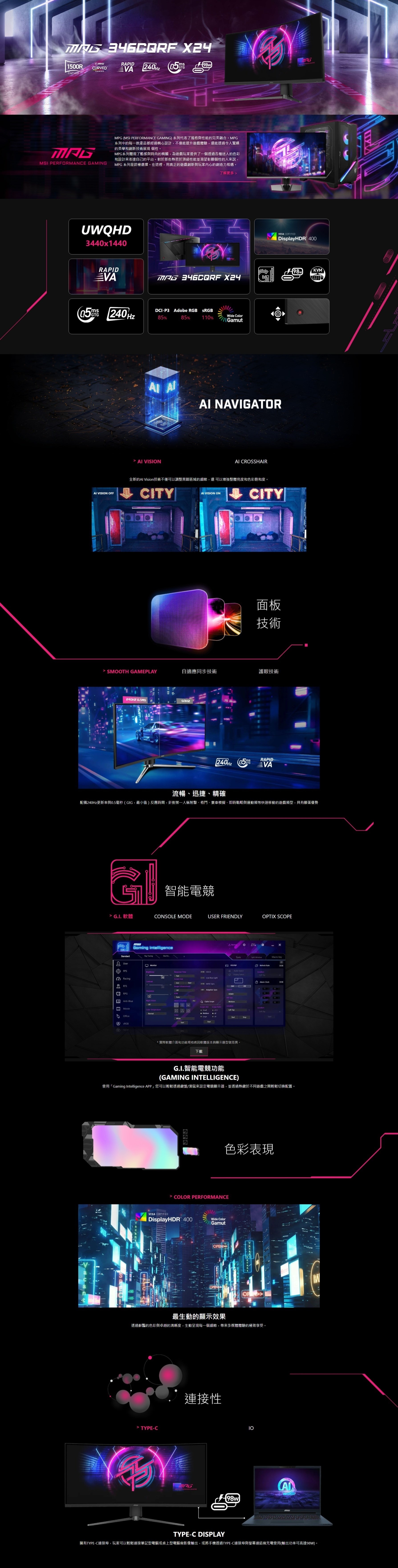 MSI 微星 MPG 346CQRF X24 34