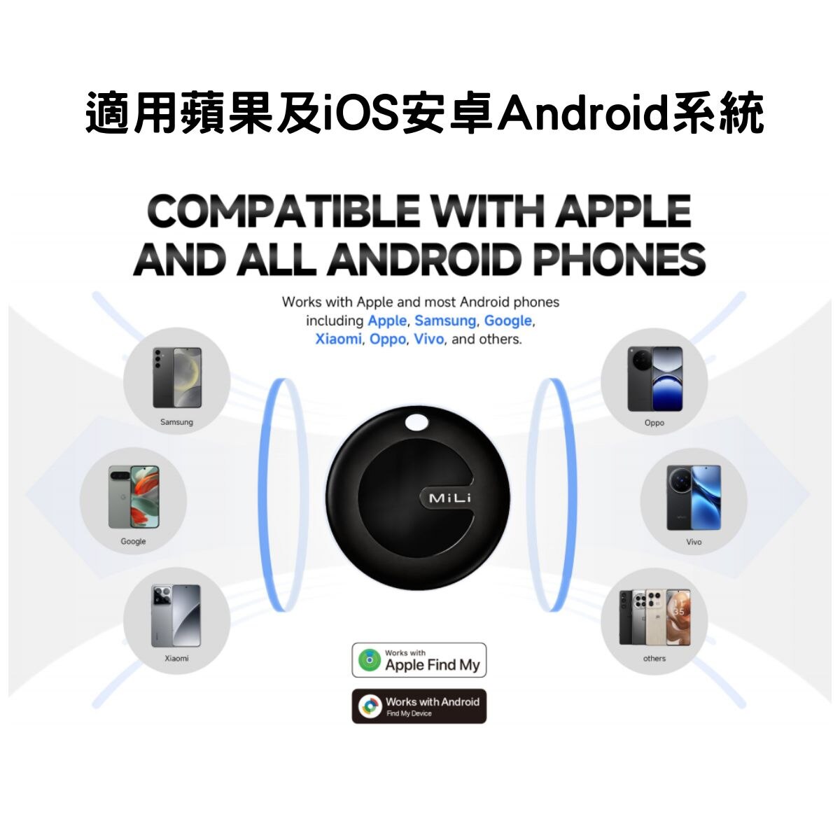 MiLi MiTag Duo Item Finder iOS or Android Compatible 3 Pcs with Case