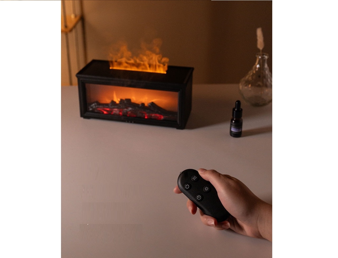 Mibeli HY05 280ml Simulated Charcoal Fireplace Aroma  Humidifier