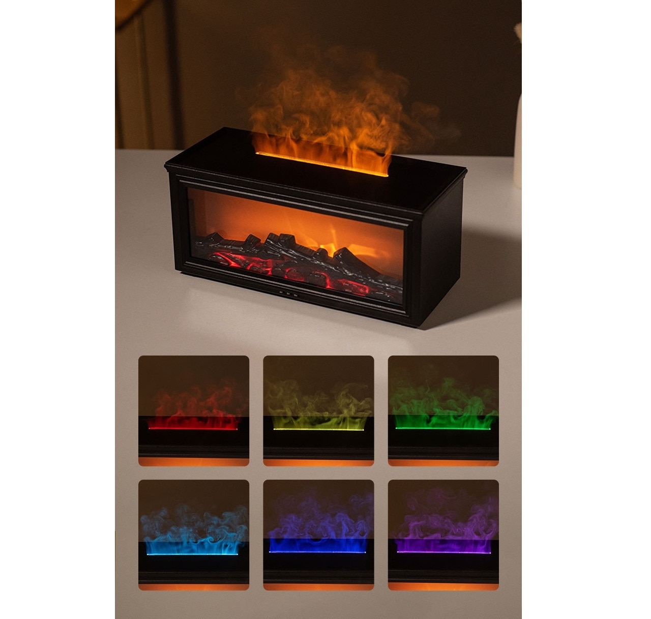 Mibeli HY05 280ml Simulated Charcoal Fireplace Aroma  Humidifier
