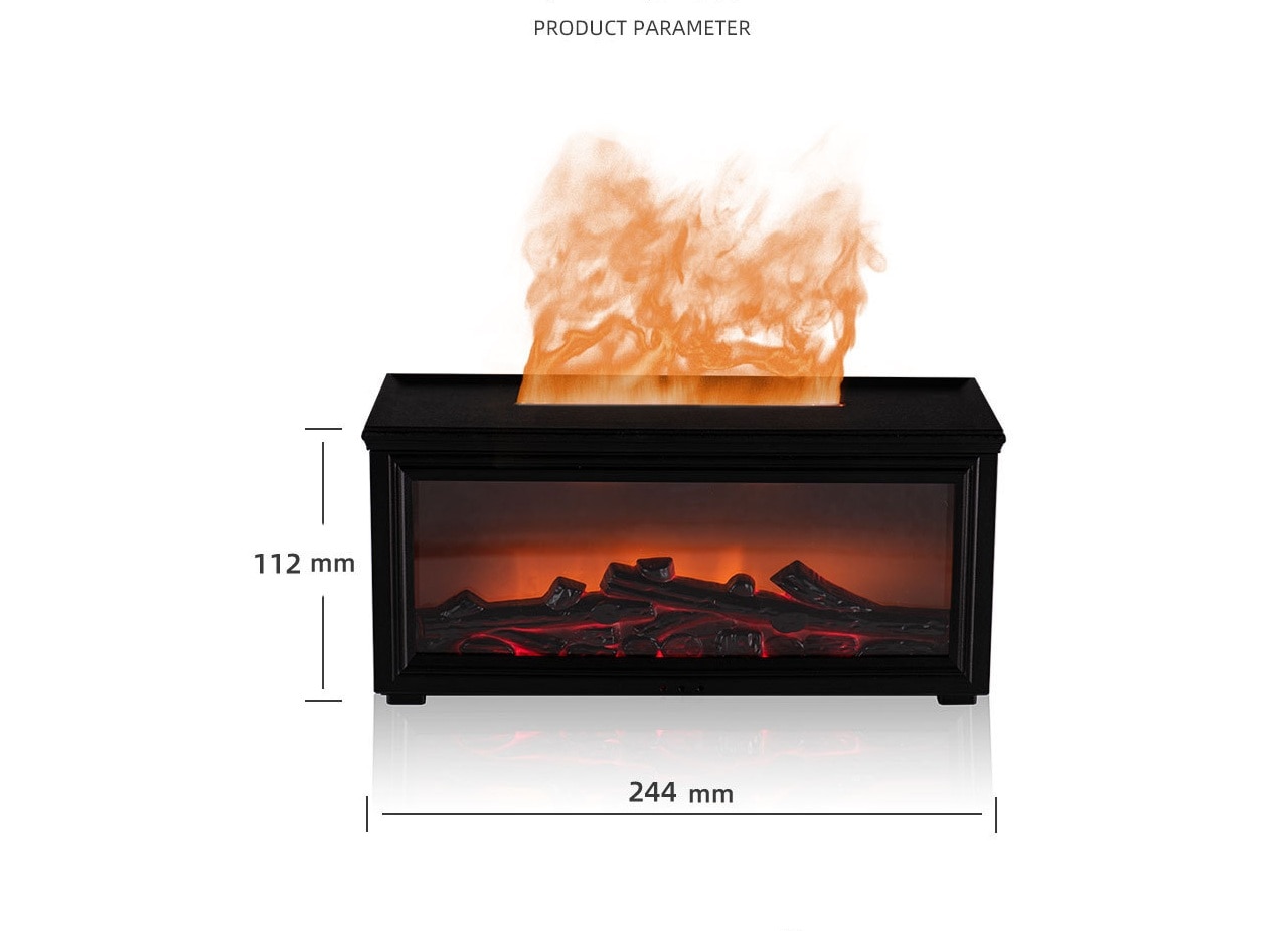 Mibeli HY05 280ml Simulated Charcoal Fireplace Aroma  Humidifier