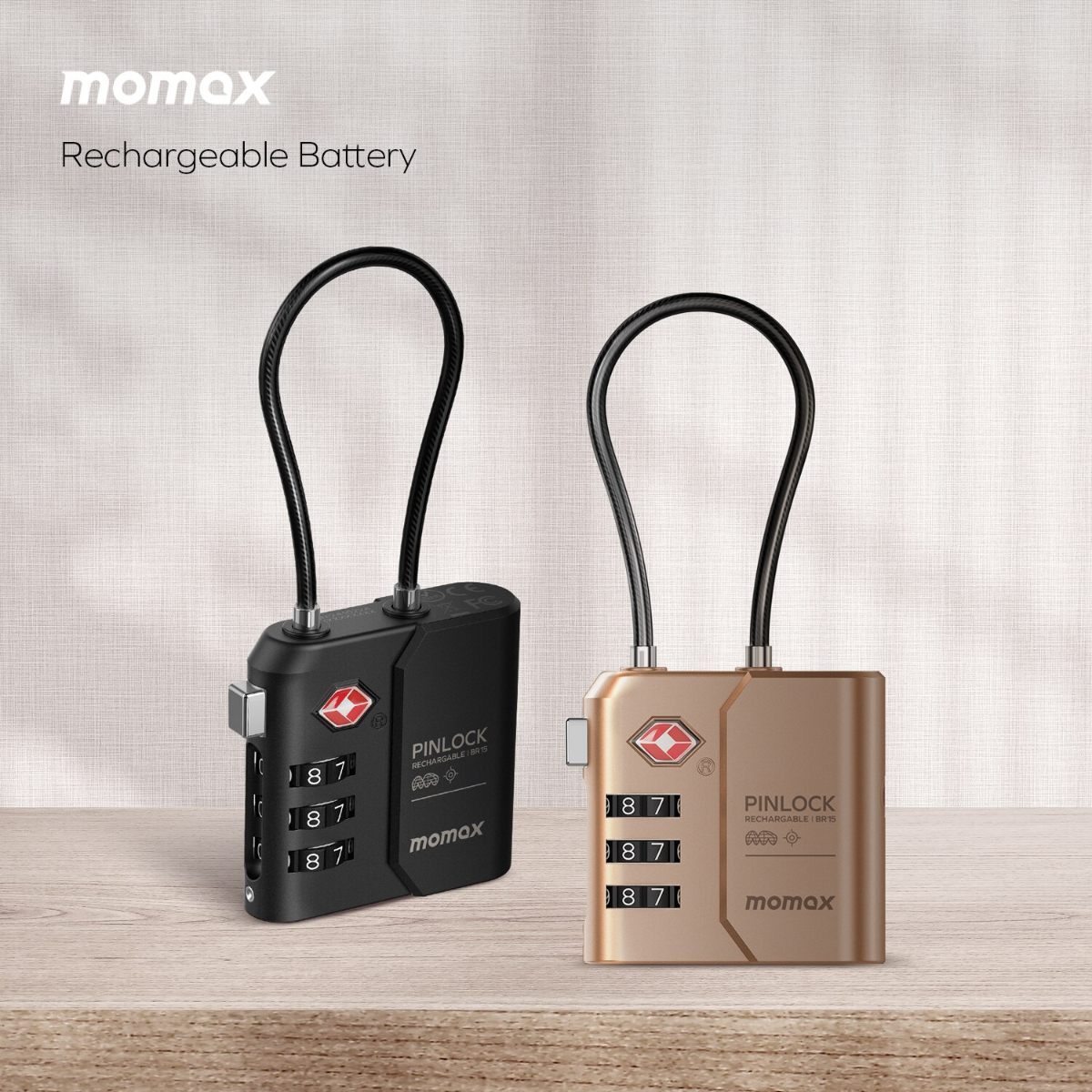 Momax PinLock TSA Padlock Find my locator BR15